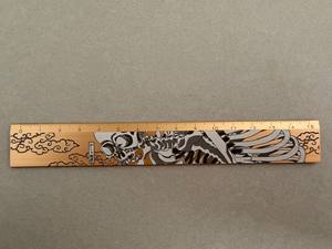 Branded Aluminum Body Unique Intricate Eerie Pattern Drafting Architectural <b>Rulers</b> Custom - Product Image 2