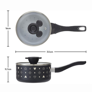 Ensemble de casseroles antiadhésives en verre avec couvercles en verre et poignées en bakélite, 6 pièces, pour cuisinières à gaz et à induction - Product Image 6