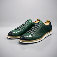 Chaussures décontractées pour hommes en cuir véritable faites à la main, motif crocodile gaufré, à lacets, semelle épaisse, mode quotidienne, chaussures habillées, logo personnalisé OEM