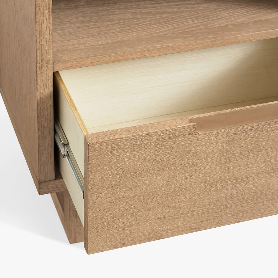 French modern solid oak wood home bedroom furniture night stand table 22'' bed wooden nightstands