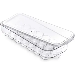 Stapelbaar Clear/Wit Koelkast 21 Bpa-vrij Plastic Ei Houder Met Deksel Voor Keuken