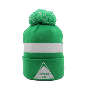 Gorro de Punto Acrílico 100% para Adultos y Niños, Estilo Casual, con Logotipo Bordado y Pompón, Multicolor, OEM - Product Image 3
