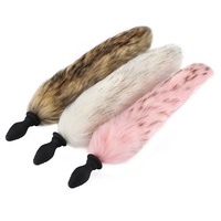 Plug anal vibrant en silicone avec queue de renard véritable remplaçable, pour masturbation SM, produits pour adultes