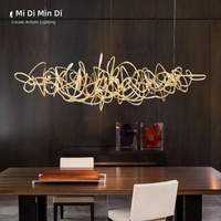 Suspension design linéaire personnalisable pour restaurant, bar, hall d'exposition, villa