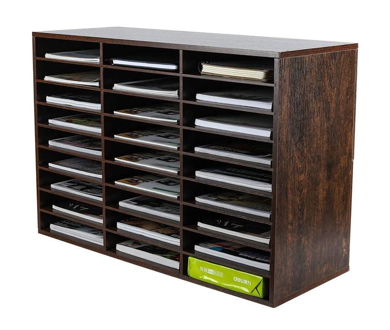 Wood Adjustable Literature Organizer Wood Mailboxes