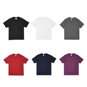 T-shirt Simplex pour homme en pur coton, couleur unie, col rond, manches courtes, coupe ample, respirant, vêtement de loisirs, coton peigné 180G - Product Image 1