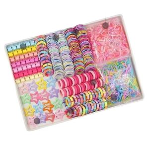 Kit de Pulseras de Goma DIY para Niñas, Manualidades para Fiestas de Cumpleaños, 28 Colores, Cuentas y Dijes, Organizador de 3 Capas, Estilo de Combinación de Colores - Product Image 5