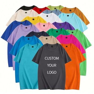 T-shirts pour hommes en coton peigné de qualité supérieure, anti-rides et anti-bouloches, avec logo personnalisé, col rond, grammage lourd, couleur unie - Product Image 5