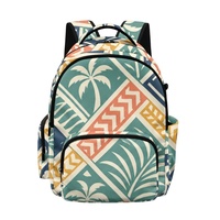 Sac à dos pour ordinateur portable de 17 pouces à motif chevron tissé hawaïen, multi-poches, idéal pour l'école, le bureau et les voyages, directement de l'usine
