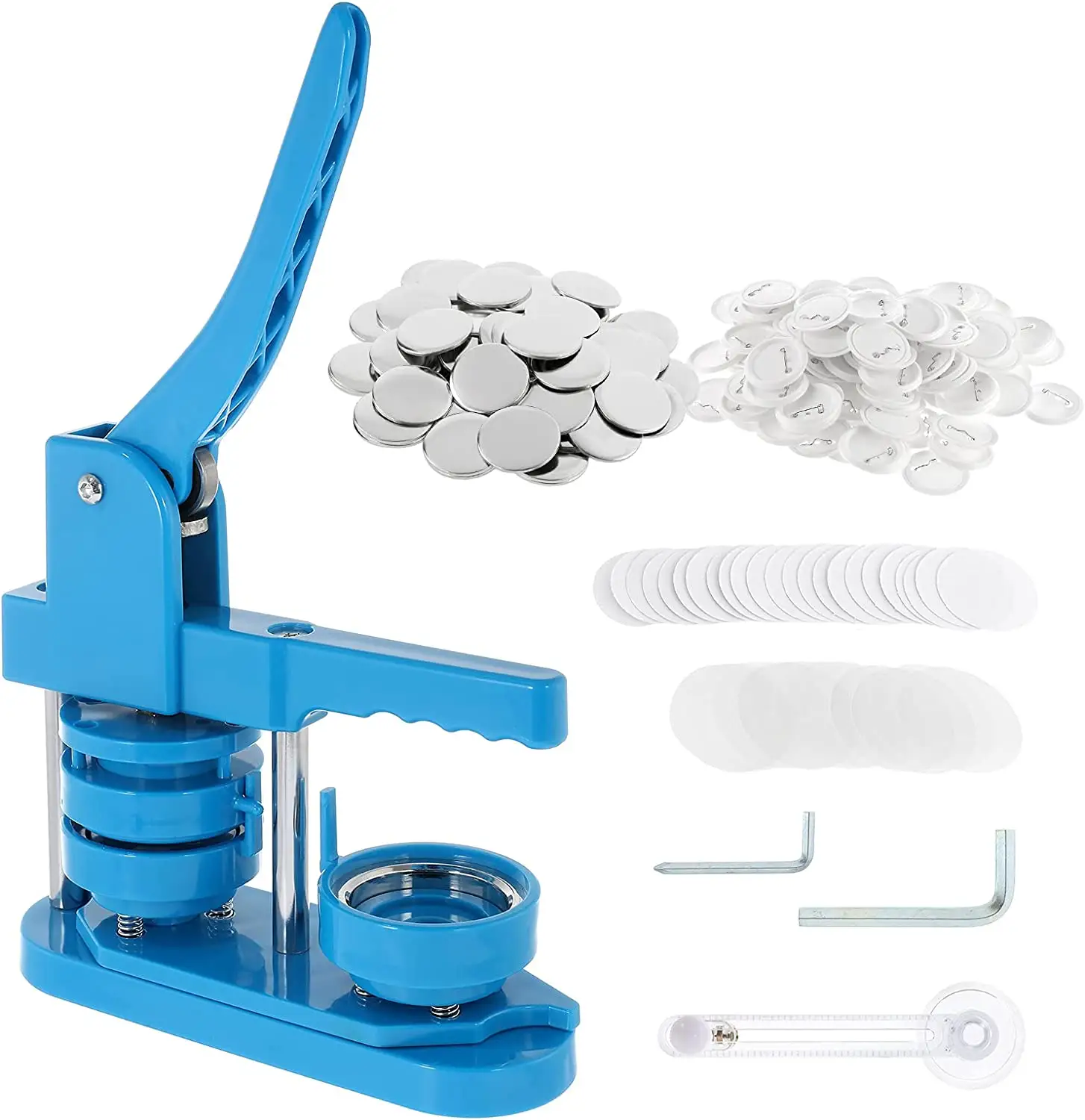 58mm 2.25Inch Button Maker Machine Badge Press Making Kit with 200 Sets of Blank Button Supplies, Circle Cutter