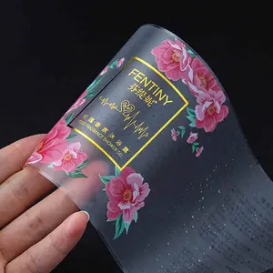 Пользовательская прозрачная цветная печать этикеток наклейка прозрачная Горячая фольга штамповка упаковочная этикетка