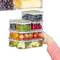 Design moderne Boîte de rangement pour réfrigérateur de cuisine Matériau PET pour fruits, légumes, produits secs, céréales, aliments frais