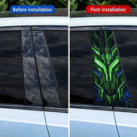 Autocollants décoratifs 3D en vinyle auto-adhésif pour vitres de voiture, piliers de portières, et autocollants personnalisés pour piliers B de voiture