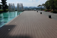 Revêtement de terrasse en WPC de style européen moderne, aspect teck, imperméable, surface lisse, écologique, antidérapant, pour jardin, balcon