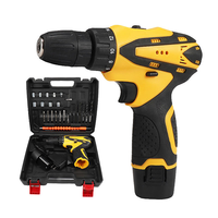 Ensemble de tournevis sans fil 12V haute puissance, double usage, jaune, batterie rechargeable, OEM personnalisable, 30 Nm max, construction