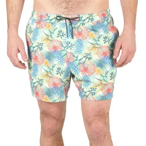 Bañador de secado rápido con estampado gráfico a la moda y logotipo personalizado 92% poliéster reciclado 8% Spandex para hombre