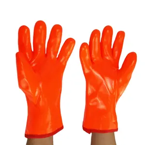 保暖蓬松聚氯乙烯浸渍优质抓地力谷物饰面手工聚氯乙烯重型工业安全工作手套