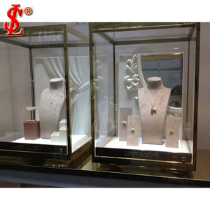Chất lượng cao Nhà Máy Giá gỗ LED ánh sáng đồ trang sức cửa hàng thiết kế nội thất hình ảnh trang sức hiển thị trường hợp bán buôn vitrine đứng - Product Image 1