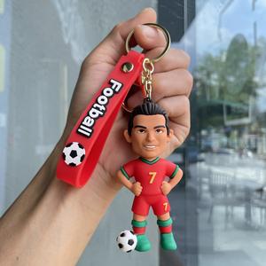 Nuevo Llavero de Silicona de Jugador de Fútbol y Camiseta, Muñeco de Dibujos Animados, Colgante para Mochila, Llavero de Coche, Pequeño Regalo al por Mayor, Copa Mundial - Product Image 1