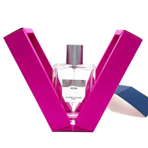 Custom Logo Printed Luxury Small Gift Perfume Glass Insert Black Premium Card Packaging Box