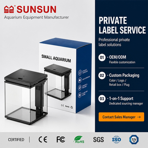 SUNSUN Mini Nano <span class=keywords><strong>Aquarium</strong></span> Rectangulaire en Verre et Plastique avec Éclairage LED Intégré, Filtre Écologique, Durable, Idéal pour Boîte à Repas - Product Image 5