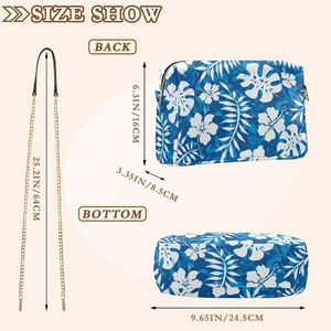 Hawaiian Design PU Leather <b>Women's</b> Crossbody <b>Bag</b> for <b>Women</b> Custom Shoulder <b>Bag</b> with Chain Strap Purse Mini Square Handbag - Product Image 2