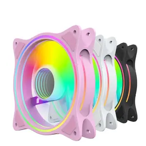 Kipas sasis Dc 12v, kipas pendingin casing komputer 120mm, kipas Pc Rgb sunyi