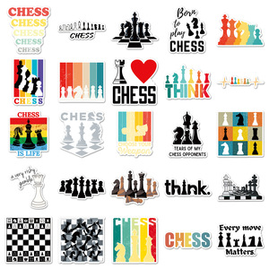 Autocollants d'échecs HOYO, 50 pièces/ensemble, <span class=keywords><strong>Roi</strong></span> <span class=keywords><strong>Reine</strong></span> Tour Évêque Cheval Jeu de stratégie de maîtrise du jeu Autocollants de décalcomanies - Product Image 3