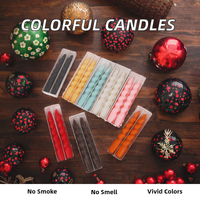 Bougie en cire de soja en gros, sans fumée, inodore, colorée, avec porte-bougie pour la décoration de la maison, les occasions de Noël, de Pâques, pour les bars