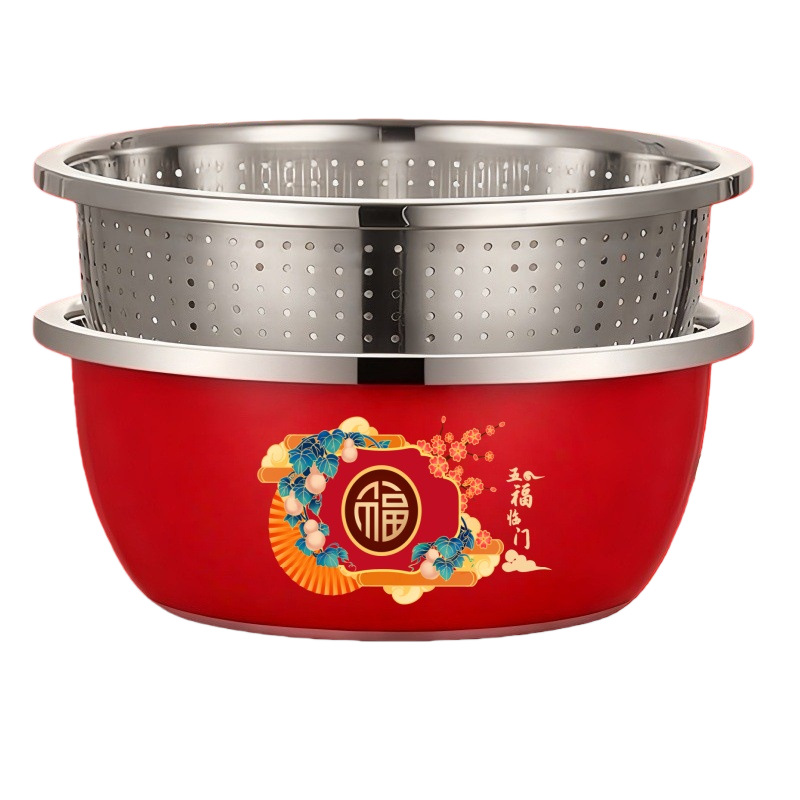 Cesta de drenaje de lavabo rojo de 28 cm [Fortune]