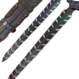 Couteau tactique droit de survie en acier inoxydable noir de haute qualité avec manche G10, étui inclus, pour la chasse, qualité DIY, OEM - Product Image 3