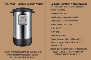 AZK139 <span class=keywords><strong>Yaourtière</strong></span> domestique et commerciale entièrement automatique de grande capacité 12L, machine à fermenter les smoothies aux fruits pour la préparation de yaourts - Product Image 6