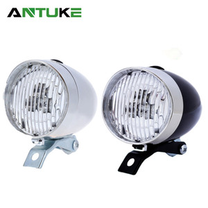 Phare de vélo Antuke 3LED, lumière avant étanche IPX4, lampe LED en plastique noir et argent pour la conduite nocturne - Product Image 1