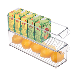 Stackable Plastic Kitchen Pantry Organization and Storage Box Fridge Organizer Storage Bins