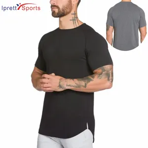 Groothandel Gym Kleding Mannen Katoen Met Korte Mouwen T-shirts Custom Fitness Wear Running Mannelijke Vlakte T-shirt