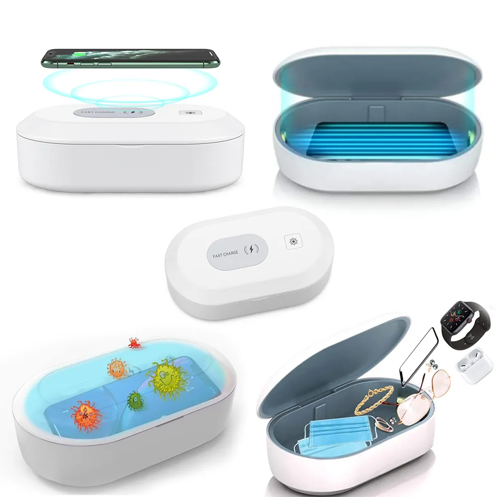 Caseme Non Contact Uvc En Uva Led Draadloos Opladen Draagbare Mobiele Telefoon Uv Sterilisator Box Voor Familie En Kantoor