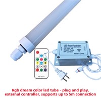 Tube LED RGB T8 avec contrôle APP/RF en option, indice de protection IP65, matériau PC, tube LED intelligent pour piste de danse, entrepôt et bureau, 120 cm