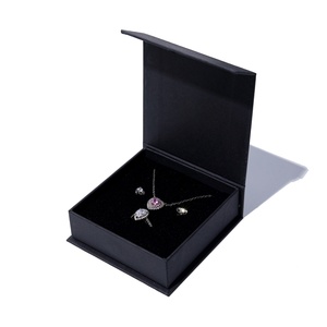 New Arrival Black Folding <b>Cardboard</b> Jewelry <b>Boxes</b> Simple Style Rectangle Shape with Handbag in Stock - Product Image 1