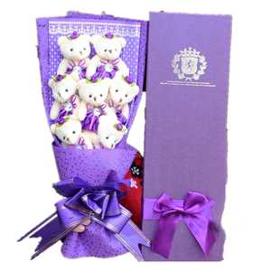 QSLH-Bouquet de jouets ours en peluche V803, fait à la main, mignon, pour cadeau d'anniversaire - Product Image 1