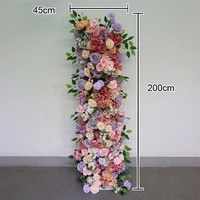 Luxuriöse 2M Rosen-Seidenblumenreihe als Tischdekoration, Hochzeits-Hintergrund, Bogen und Event-Bühnendekoration