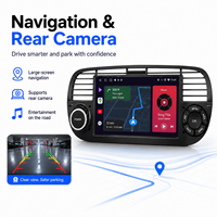 Écran de 7 pouces pour Fiat 500 2007-2015, lecteur DVD, radio, écran numérique, récepteur multimédia, Android Auto, navigation, pavés tactiles, Bluetooth, conduite