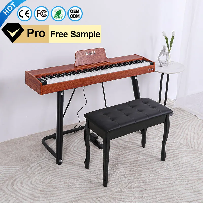 無料サンプルキーボード楽器卸売プロフェッショナルポータブル88キー加重電子デジタルピアノペダル付き