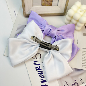 Barrettes à cheveux en satin avec grand nœud, style <span class=keywords><strong>Gossip</strong></span> Girl, nœud papillon, pince à cheveux - Product Image 4
