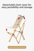 Chaise papillon à dossier haut en bois massif, portable, pour extérieur, jardin, patio, plage, pique-nique, voyage, pliable, camping, pêche