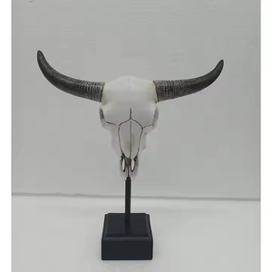 รูปปั้นหัววัวทำจากเรซินเทียมมีเขารูปหัวกะโหลกศีรษะวัวสำหรับตกแต่ง Maison - Product Image 3