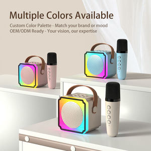 Logotipo personalizado luz LED altavoz estéreo hogar K canción un micrófono inalámbrico Altavoz Bluetooth portátil con 2 micrófonos inalámbricos - Product Image 4