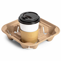 Boîte en carton ondulé, pour boisson de café, support de 2 ou 4 tasses, plateau en papier,