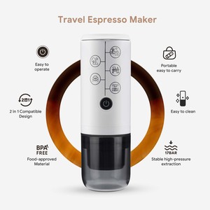 <span class=keywords><strong>Cafetera</strong></span> Espresso Inalámbrica Portátil de 17 Bares, Doble Uso, Cápsulas y Café Molido, Tanque de 120 ml, Batería de 2600 mAh, Carga Rápida - Product Image 5
