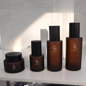 Amber cam damlalık şişe cilt bakımı şişeleri için lüks cilt bakımı serumu pompa Toner için lüks kozmetik kapları ambalaj - Product Image 2