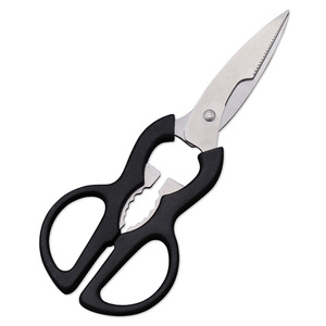 <b>Kitchen</b> <b>Scissors</b> Stainless Steel Black Straight Head Versatile Household Use - Product Image 3